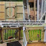 Mofeez Fence Gate Kit Iron Gate Hardware with Gate Latch for Wooden Fences, Shed Doors, Heavy Duty Anti Sag Gate Corner Brace Bracket MOFEEZ