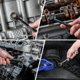 WORKPRO 22-Piece Ratcheting Wrench Set, Anti-slip Teeth, Ratchet Combination Wrench Sets with Organizer Box, Metric 6-18mm & SAE 1/4-3/4", Black WORKPRO