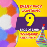 Creative Kids Sand Art Activity Kit for Kids - 10 Sand Art Bottles and 10 Colored Cool Sand Bags + Glitter Sand - Create Your Own Sand Art - DIY Arts Creative Kids