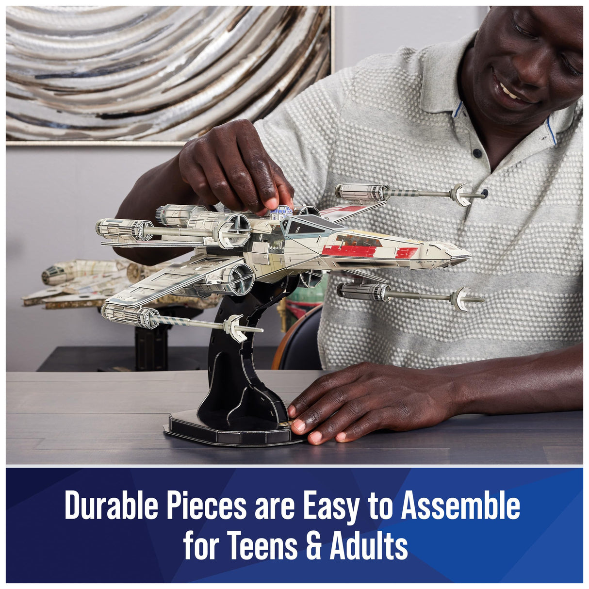 Star Wars T-65 X-Wing Starfighter 3D Model Kit by 4D Build - 160 Piece Desk Decor for Teens & Adults 4D Build