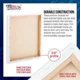 U.S. Art Supply 30 x 40 inch Stretched Canvas 12-Ounce Triple Primed, 3-Pack - Professional Artist Quality White Blank 3/4" Profile, 100% Cotton, U.S. Art Supply