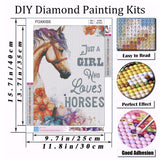 FOXKISS Horse Diamond Art Painting Kits for Adults - Full Drill Diamond Dots Paintings for Beginners, Round 5D Paint with Diamonds Pictures Gem Art FOXKISS