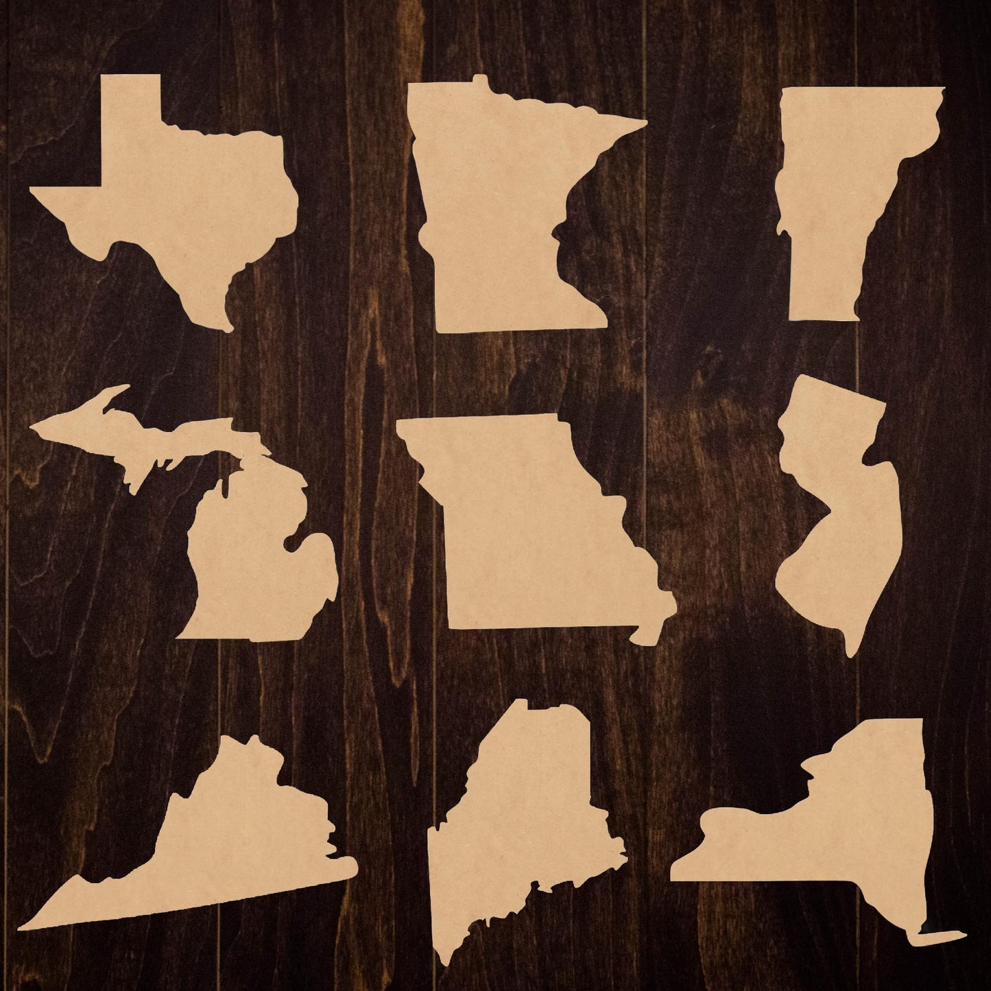 Unpainted Maine State Wood Shape, Unfinished 4'' Wooden State Laser Cut Craft Cutout, DIY