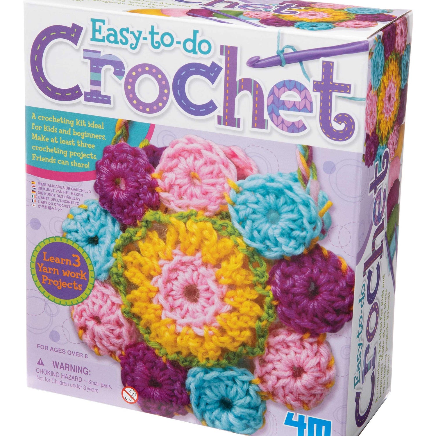 4M 3625 Easy-To-Do Crochet Kit - DIY Arts & Crafts Yarn Gift for Kids & Teens, Boys & Girls 4M