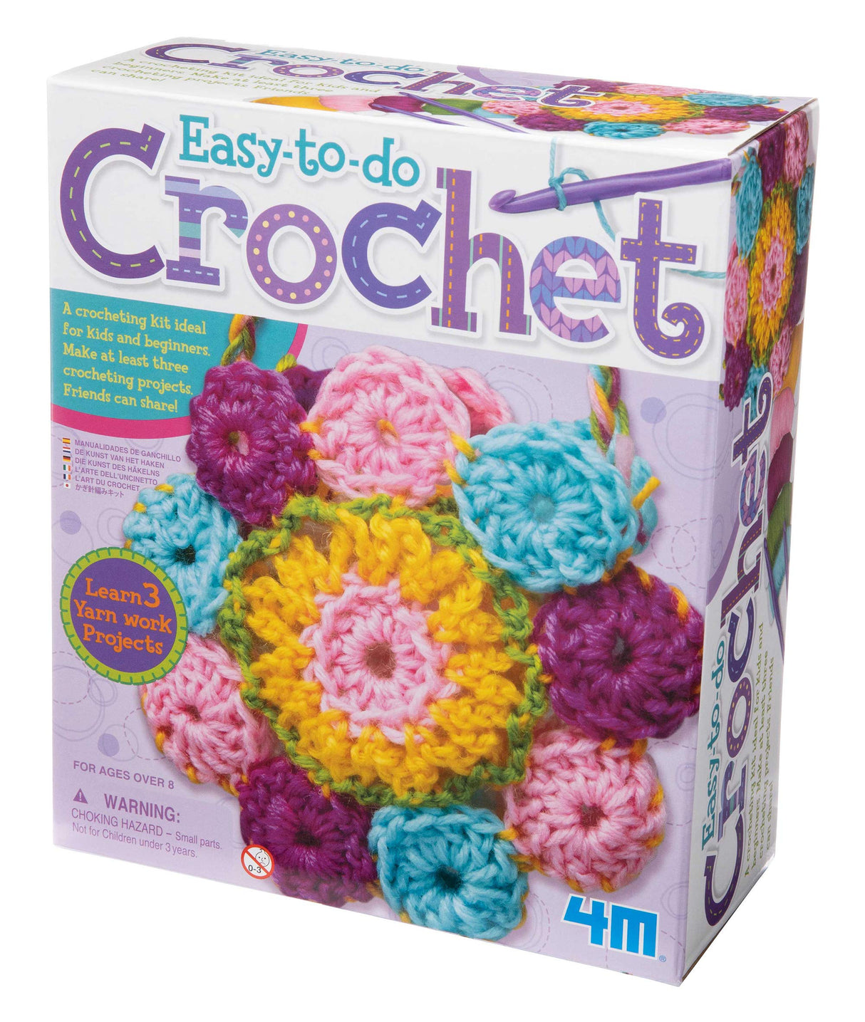 4M 3625 Easy-To-Do Crochet Kit - DIY Arts & Crafts Yarn Gift for Kids & Teens, Boys & Girls 4M