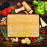 Daniks 100% Organic Bamboo Cutting Board for Kitchen | Heavy Duty Wood Chopping Board | Extra-Thick Cutting Board for Serving, Meat and Veggies | Daniks