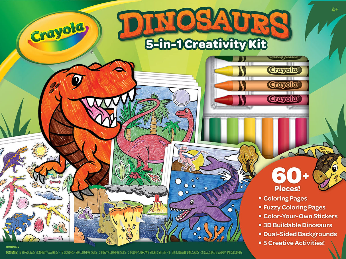 Crayola Dinosaur 5-in-1 Art Kit, Dinosaur Toys Alternative, Gift for Kids, Ages 4, 5, 6, 7 Crayola