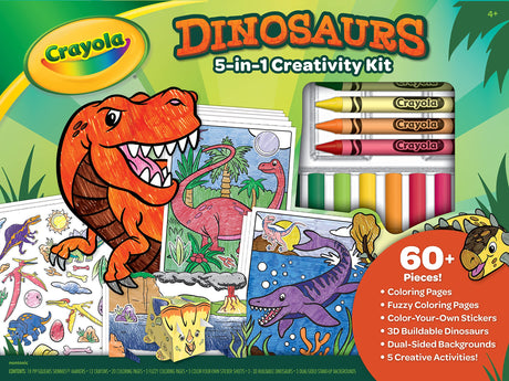 Crayola Dinosaur 5-in-1 Art Kit, Dinosaur Toys Alternative, Gift for Kids, Ages 4, 5, 6, 7 Crayola