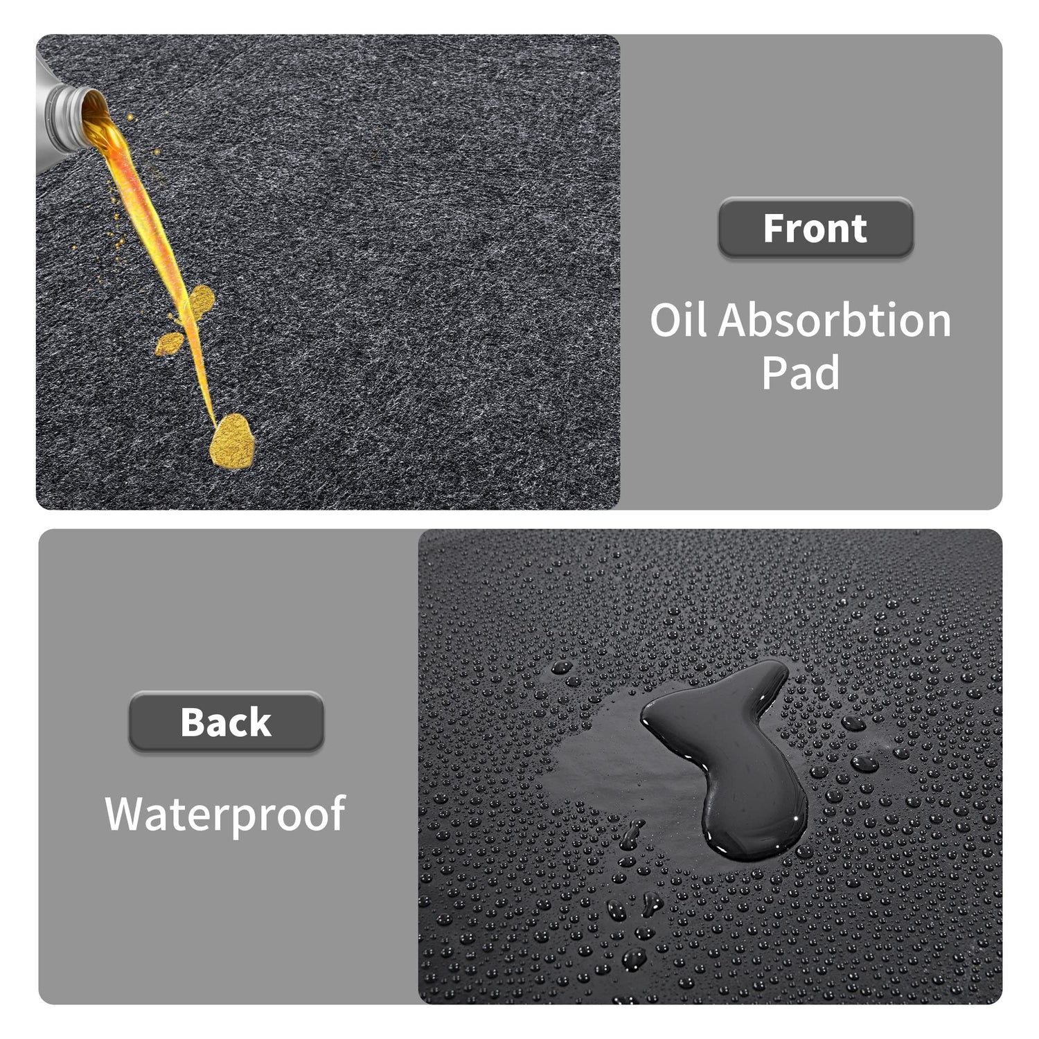 HOMBYS Extra Large Garage Floor Mats for Under Car, Dark Grey Garage Flooring Rug, Motorcycle Oil Spill Mat, Absorbent Oil Garage Parking Mat HOMBYS