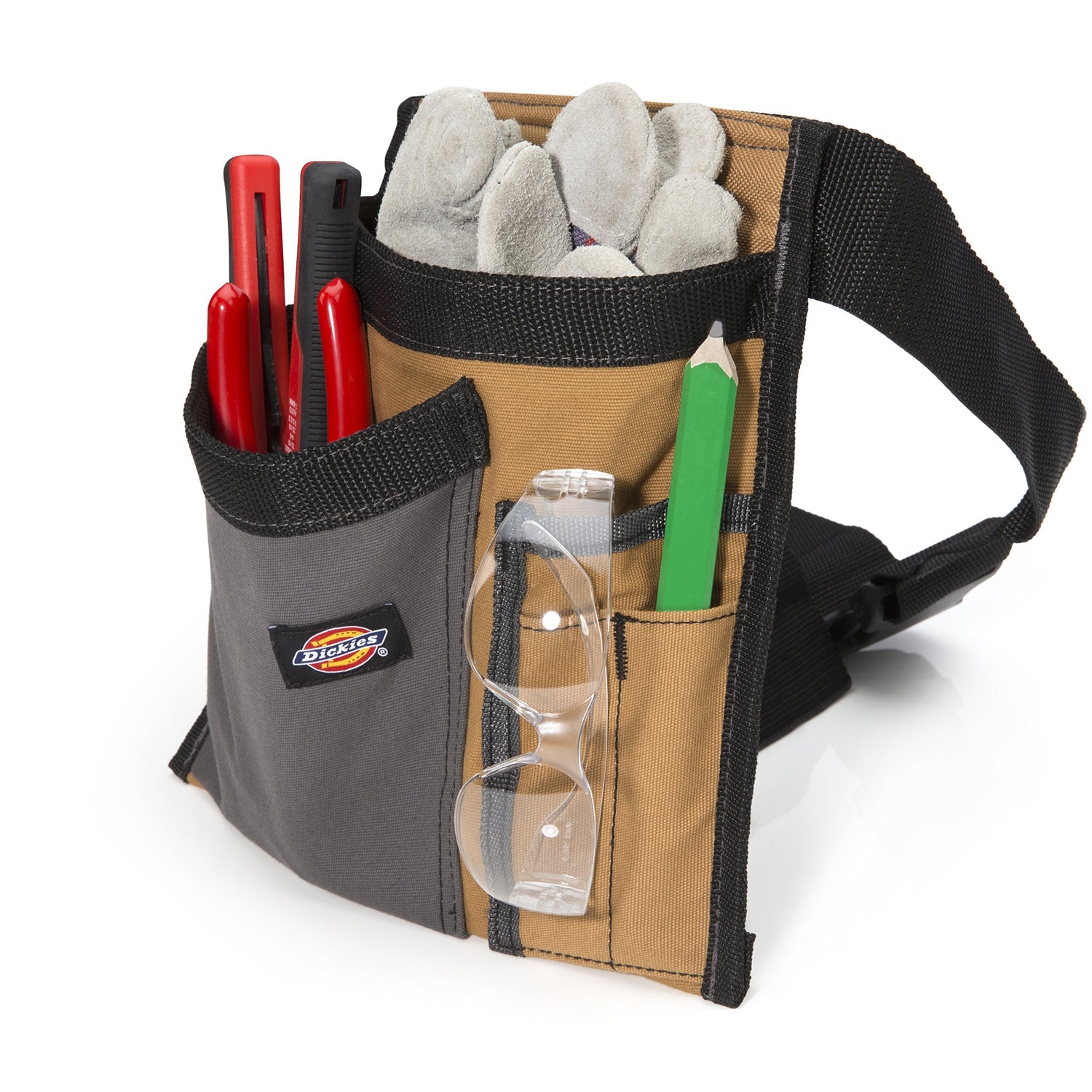 Dickies 5-Pocket Single Side Tool Belt Pouch/Work Apron for Carpenters and Builders, Durable Canvas Construction, Adjustable Belt for Custom Fit, Dickies