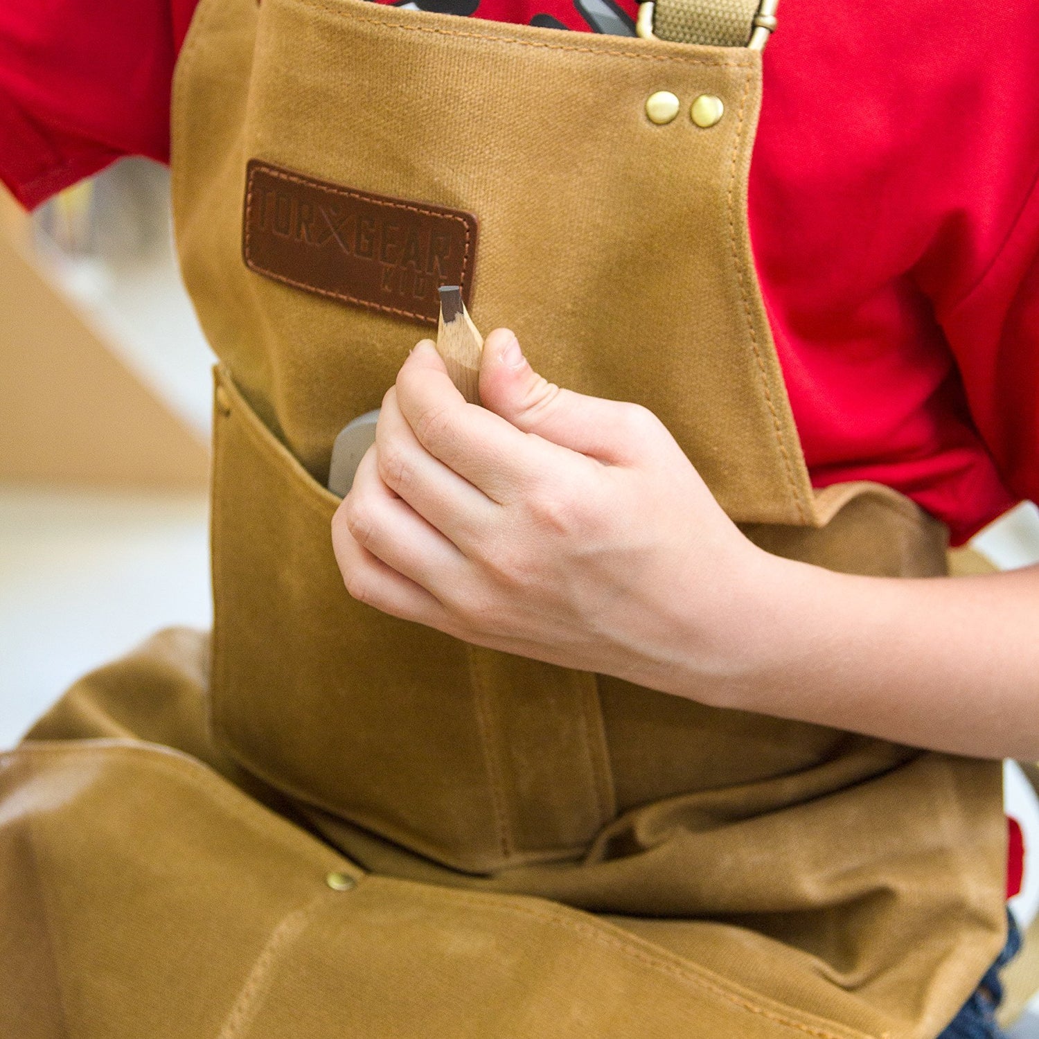 TorxGear Kids Child's Work Apron - Waxed Canvas Tool Apron - Craftsmen Quality Heavy Duty Safety Smock TORXGEAR KIDS