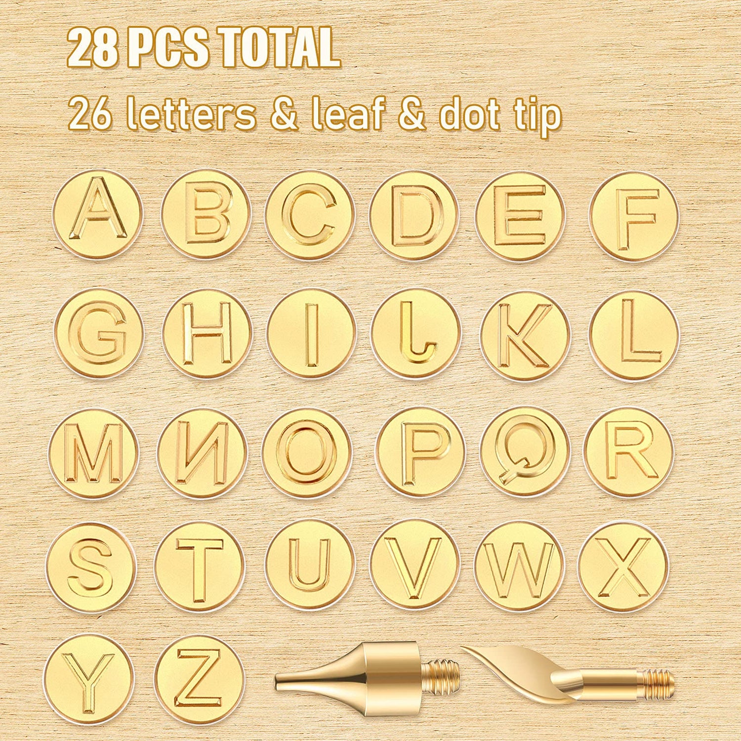 28 Pieces Wood Burning Tip Letter Wood Burning Tool Lowercase Alphabet Branding and Personalization Set for Wood and Other Surface by Wooden Letter Honoson