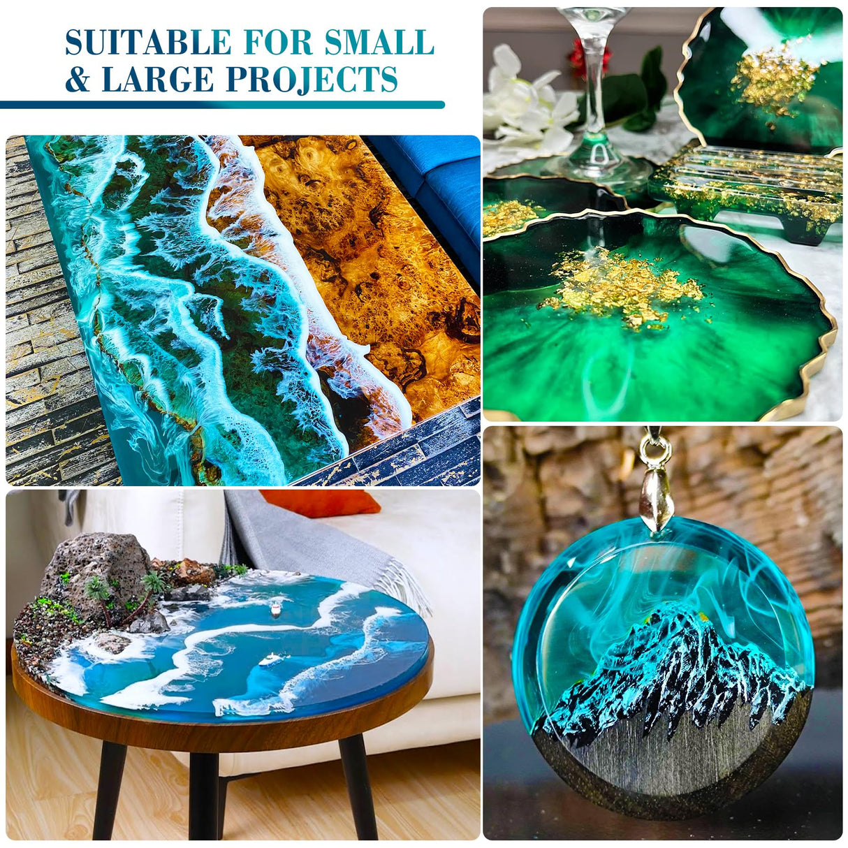 Epoxy Resin - 100oz Crystal Clear Epoxy Resin Kit for Casting and Coating, Table Tops - Bubble Free Fast Curing 2 Part Art Resin for Jewelry Making, Limino