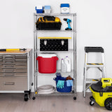 Seville Classics 5-Tier Wire Shelving with Wheels, 5-Tier, 30"" W x 14"" D (NEW MODEL), Chrome Plating, Plated Steel Seville Classics