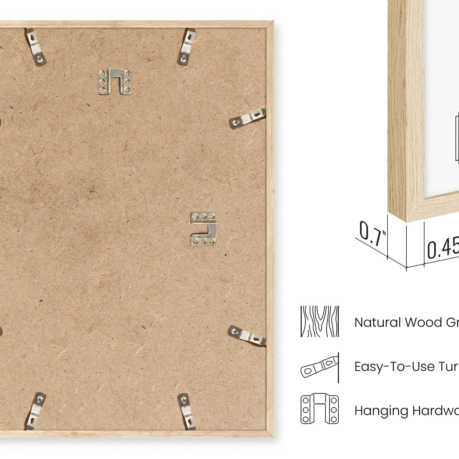 HAUS AND HUES 11"x14" Beige Oak Wood Frames Set of 3-11x14 Wood Frame, 11x14 Picture Frame Wood, 11x14 Frame 3 Pack, 11x14 Picture Frame Set of 3, HAUS AND HUES