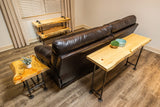 SRL Industrial Console Table - Live Edge Sofa Table – Sofa Tables w/ Solid Pine Slabs & Pipe Legs – Console Tables for Living Room or Bedroom – Southern Rustic LOGWERKS