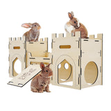 H1M9LX Extra Large Bunny Castle Toys Climbing Tower with Tunnel Hideout for Indoor Rabbits Ventilated Sturdy Enrichment Toys Habitat H1M9LX