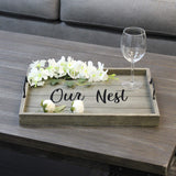 Elegant Designs HG2000-RGO Decorative Wood Serving Tray w/Handles, 15.50" x 12", Our Nest Elegant Designs