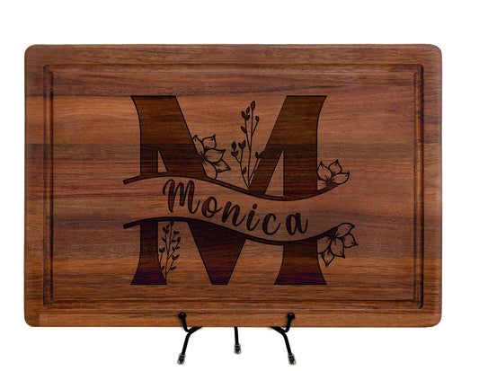 Custom Monogrammed Gifts for Christmas, Personalized Cutting Board, Charcuterie Board, Letter A-Z Engraved, Special Gift for Women, Men, Her, Him, - WoodArtSupply