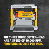 DEWALT Benchtop Planer, 15-Amp, 12-1/2-Inch, 3-Knife Cutter, 20,000 RPM, Corded (DW734) DEWALT