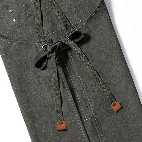 AFUN Chef Aprons for Men Women with Large Pockets, Cotton Canvas Cross Back Heavy Duty Adjustable Work Apron, Size M to XXL(Grey) AFUN