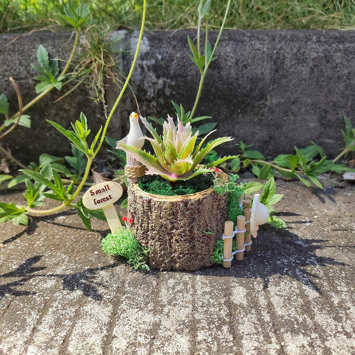 FUNSHOWCASE Small Tree Stump Flower Pot Silicone Mold for Epoxy Resin Concrete Clay Succulent Planter Ashtray Candle Holder 2.8x2inch FUNSHOWCASE