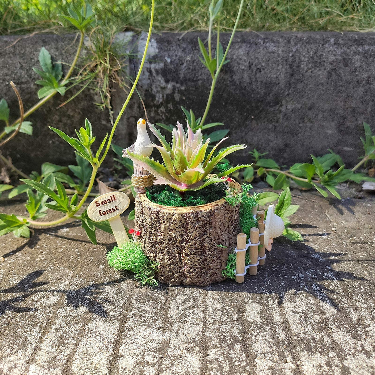 FUNSHOWCASE Small Tree Stump Flower Pot Silicone Mold for Epoxy Resin Concrete Clay Succulent Planter Ashtray Candle Holder 2.8x2inch FUNSHOWCASE