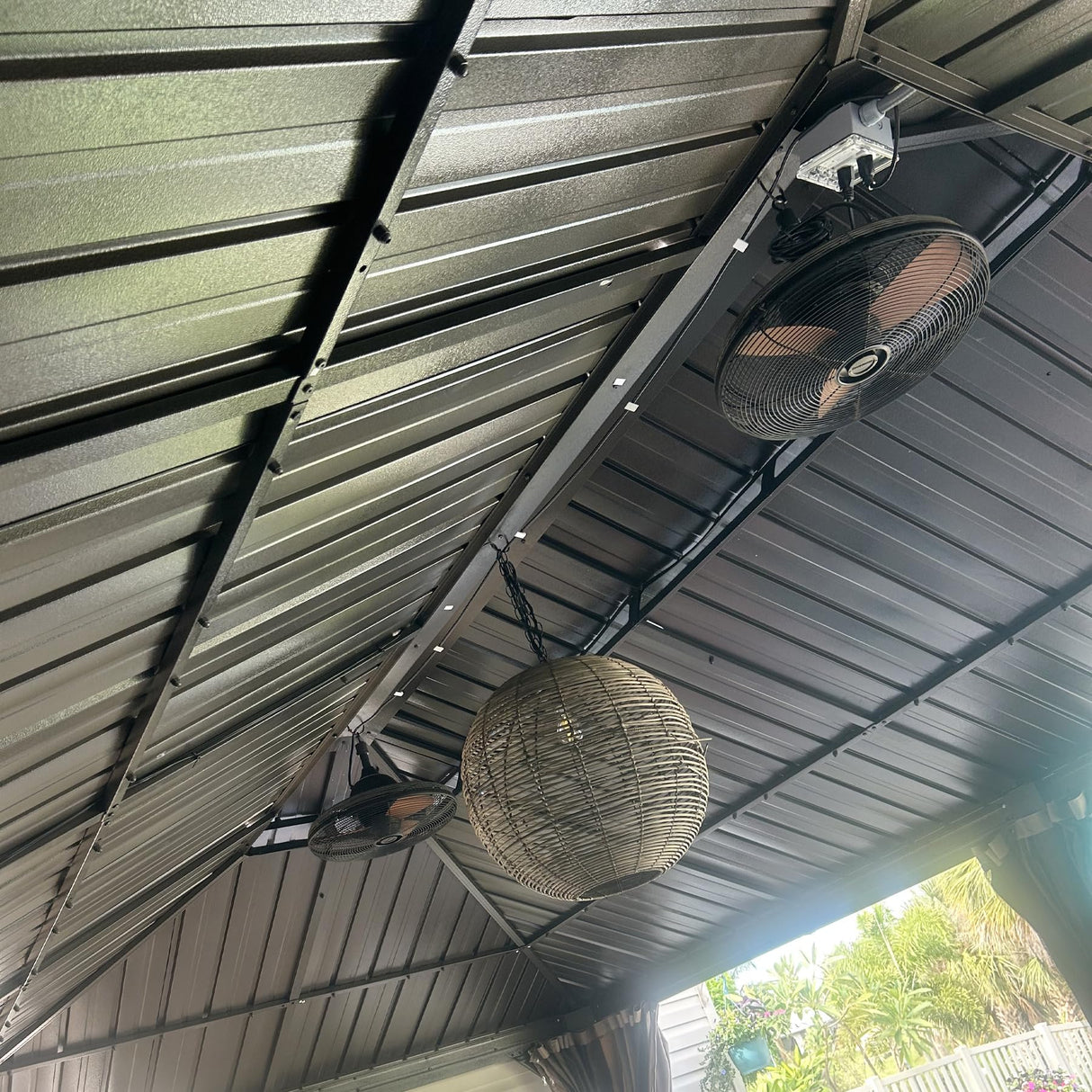 Domi Outdoor Living 12’ X 20’ Hardtop Gazebo, Outdoor Aluminum Frame Canopy with Galvanized Steel Double Roof, Outdoor Permanent Metal Pavilion with domi outdoor living