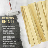 Custom Shop Craft and Paint Sticks - (Pack -100 Sticks) 12" Inch Premium Grade Wood Stirrers/Paddles - Use for Wood Crafts - Paddle to Mix Epoxy Custom Shop