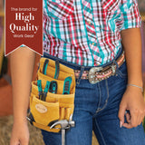 Style n Craft 10-Pocket Carpenter’s Nail & Tool Pouch, Heavy-Duty Leather Tool Pouch, Perfect and Durable Full-Grain Leather Pouch, Yellow with Black Style N Craft