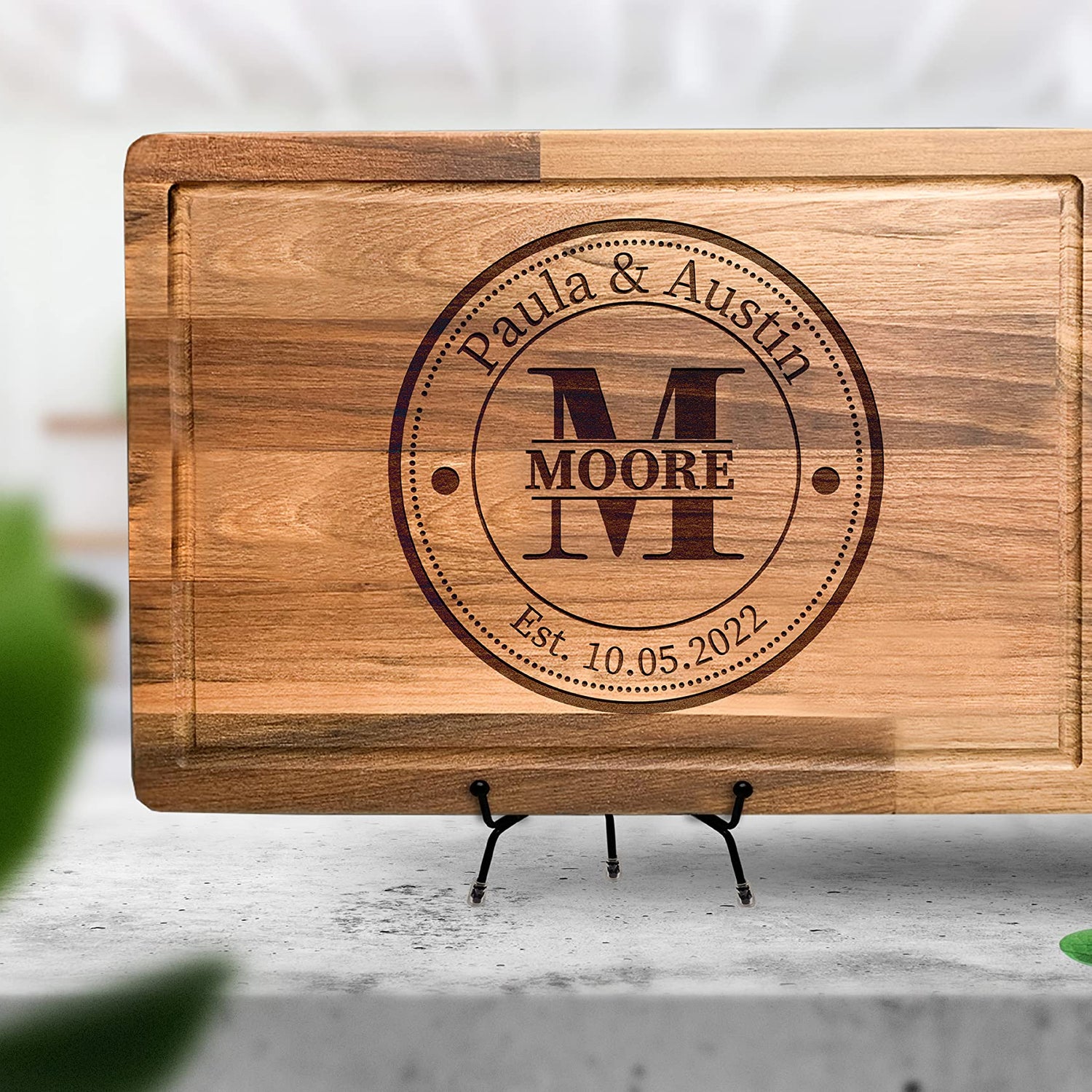 Personalized Cutting Board, Perfect Gifts for Couples or Parents, Customizable Christmas Gifts, Wedding, Anniversary, House Warming Gift Idea, Wooden Kenzal Customized
