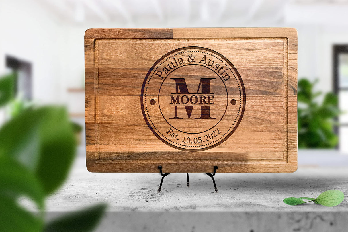 Personalized Cutting Board, Perfect Gifts for Couples or Parents, Customizable Christmas Gifts, Wedding, Anniversary, House Warming Gift Idea, Wooden Kenzal Customized