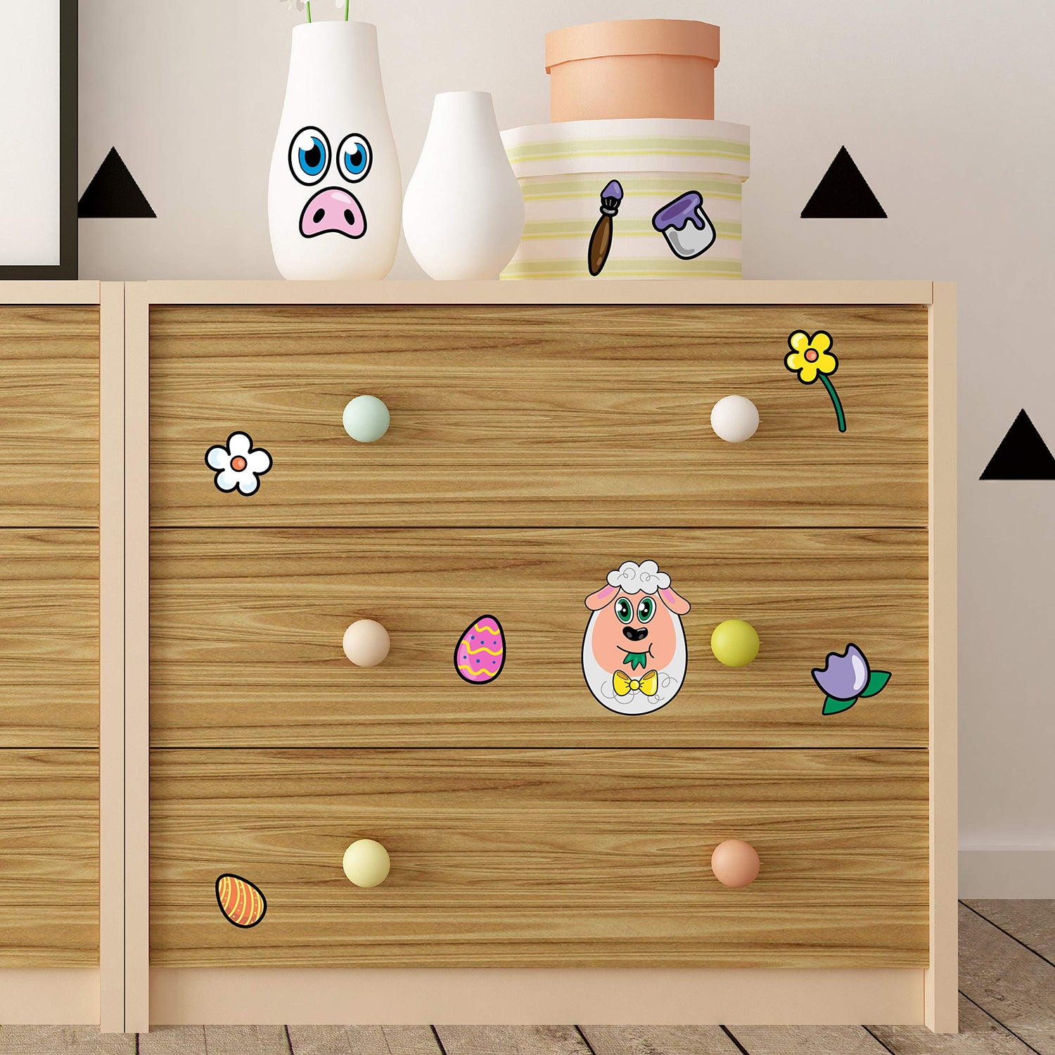 JOYIN 24 PCS Easter Mix and Match Make a Face Animal Stickers with Easter Egg Themed Pig, Bunny, Chicken, Cow, Sheep, Duck Party Favor Supplies, Art JOYIN