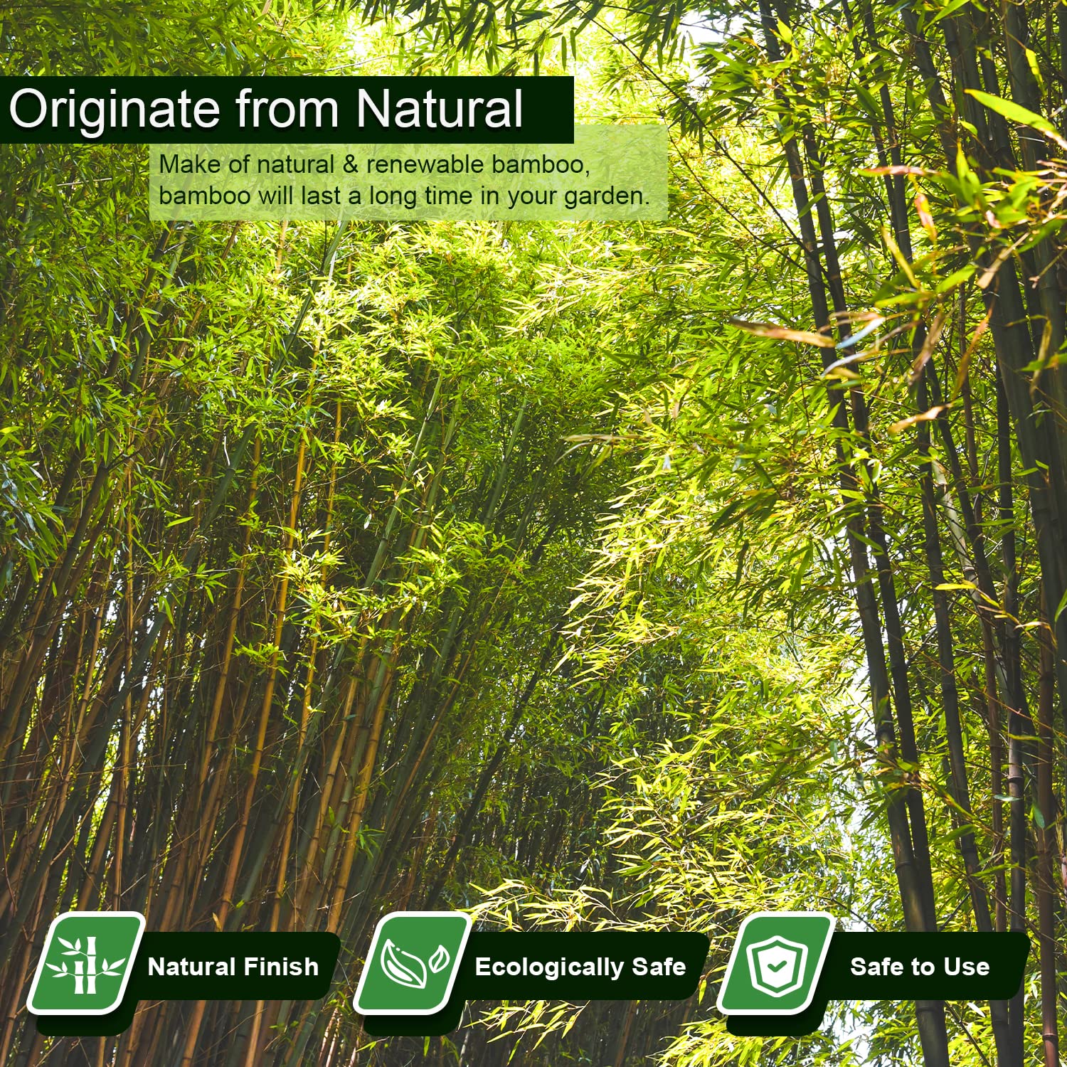 Jollybower 15pcs 3/4" D Thicker Heavy Duty Bamboo Stakes, 7FT Plant Stakes, Natural Garden Stakes for Tomato, Bean, Flowers,Trees Potted and Climbing Jollybower