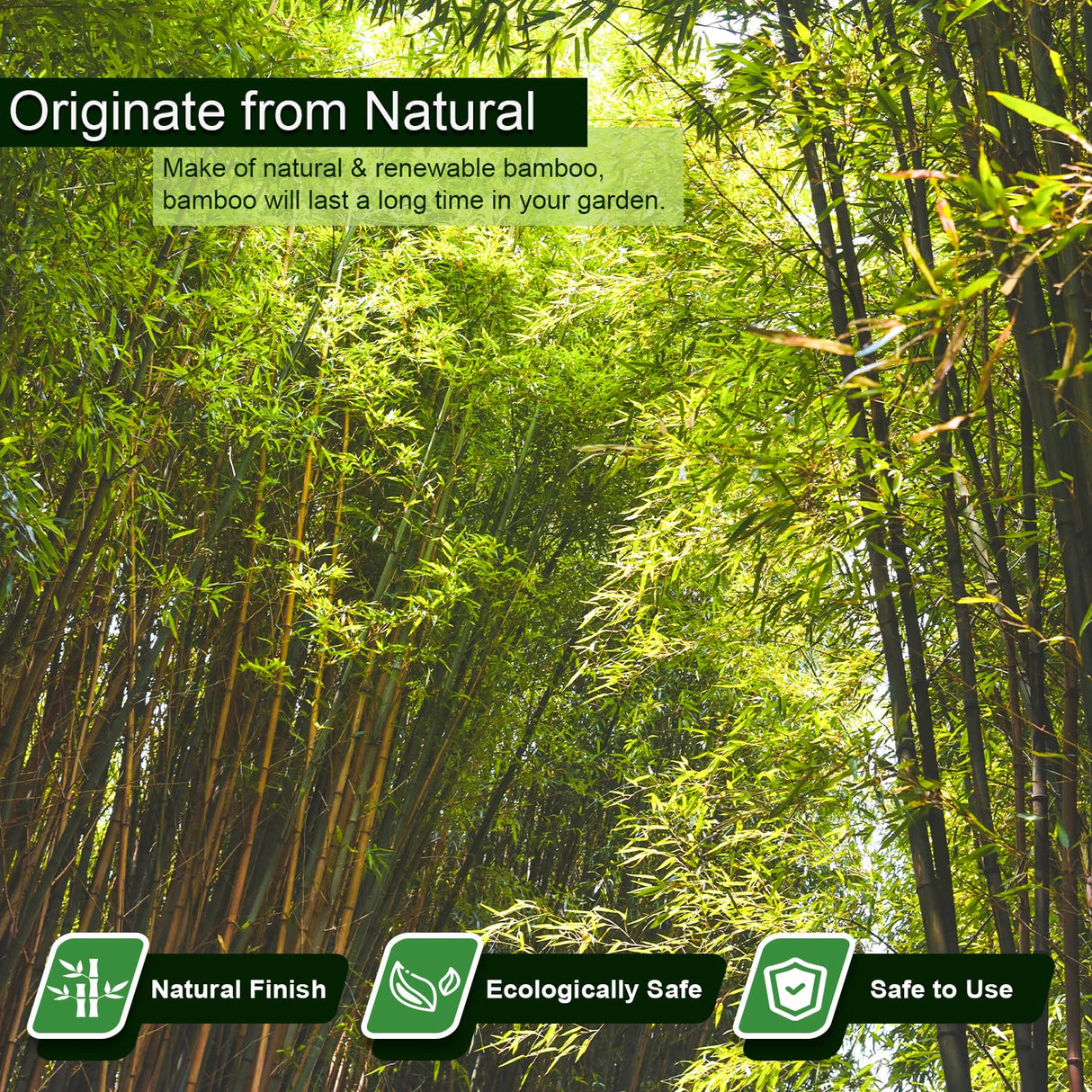 Jollybower 15pcs 3/4" D Thicker Heavy Duty Bamboo Stakes, 7FT Plant Stakes, Natural Garden Stakes for Tomato, Bean, Flowers,Trees Potted and Climbing Jollybower