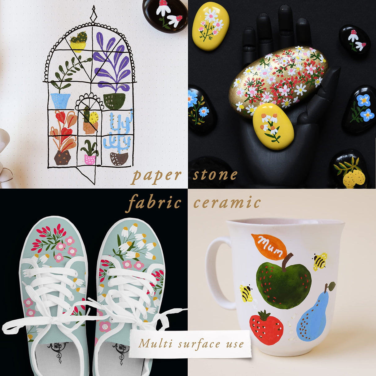 Primrosia Essentials 12 Extra Fine and 12 Medium Acrylic Paint Pens for Bullet Journaling, Drawing and Coloring Primrosia