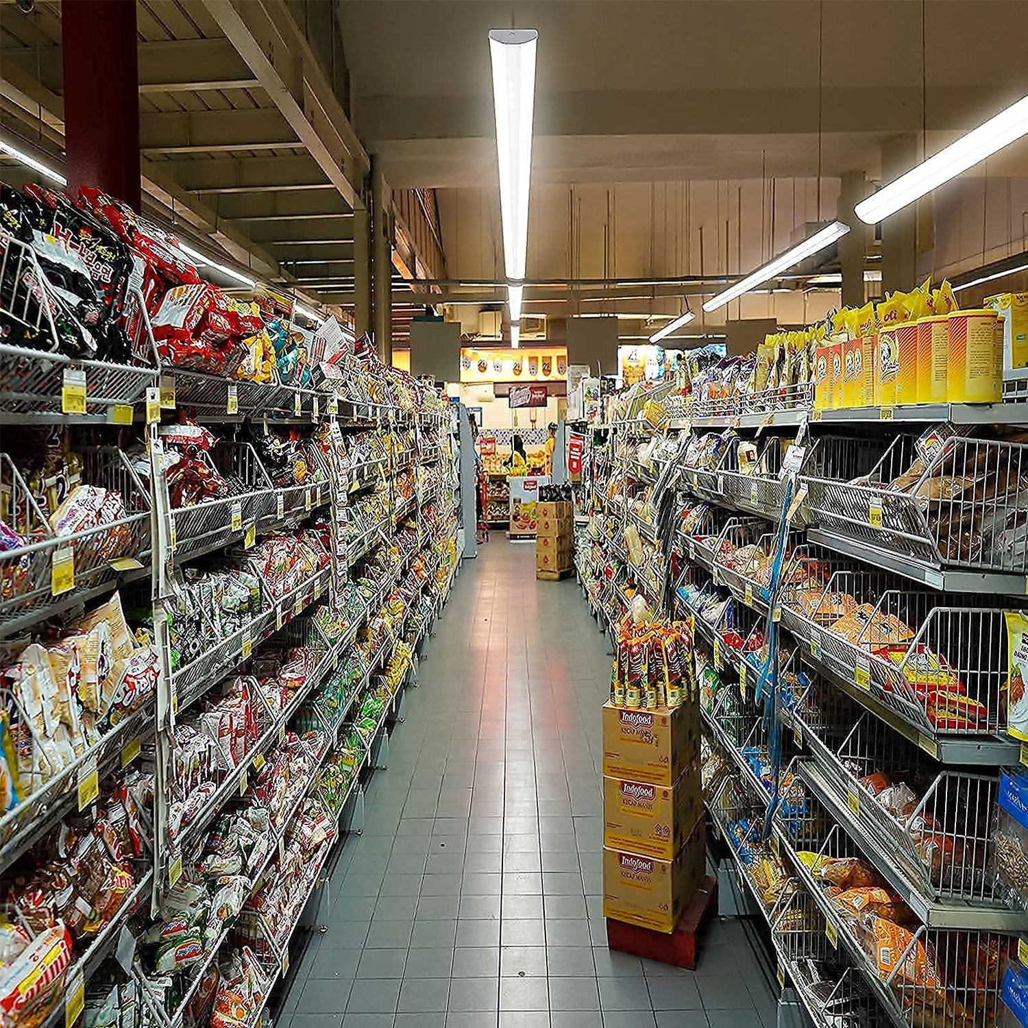 AntLux 110W 8FT LED Shop Lights Ultra Slim LED Wraparound, 12600LM, 5000K, 8 Foot Strip Light, Flush Mount Garage Office Warehouse Ceiling Lighting ANTLUX