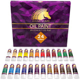 MyArtscape Oil Paint Set - 24 x 21ml Tubes - Artist Quality - Rich Vivid Oil-based Colors - Lightfast - Heavy Body - Great Saturation - Glossy Finish MyArtscape