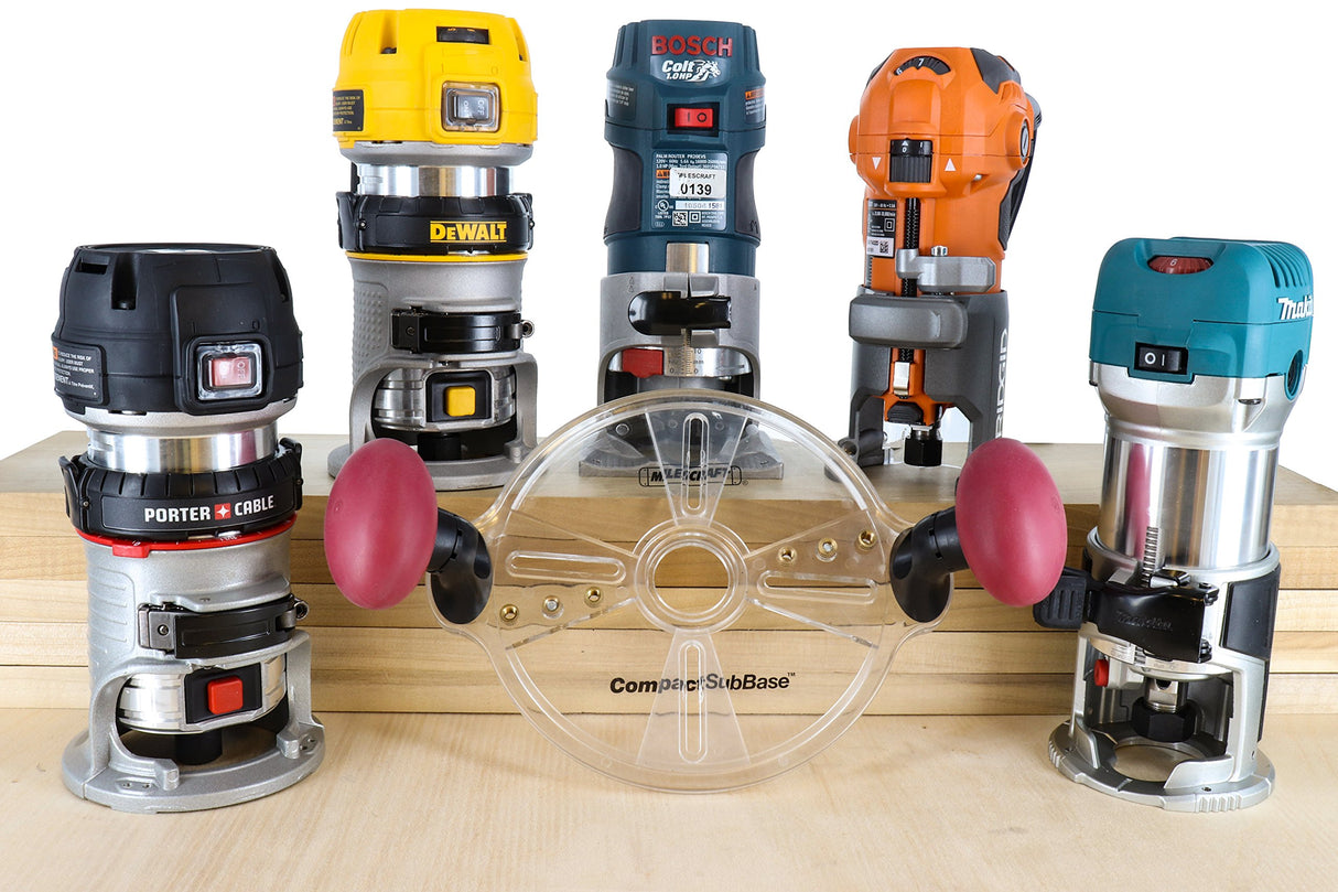 Milescraft 1225 Compact Sub Base - Universal Router Guide Sub Base for Compact Routers - Compatible with Porter Cable Style Routers, As Shown in Milescraft