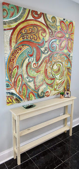 Unfinished 46" Narrow Console Sofa Table - with Bottom Shelf Generic