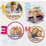 Olly Kids Craft Kits Library in a Plastic Craft Box Organizer- Craft and Art Supplies for Kids Ages 4 5 6 7 8 9 10 11 &12 Year Old Boys & Girls Olly Kids