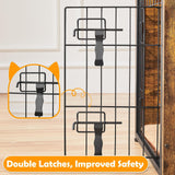 Yaheetech 27.5'' Dog Crate Furniture with Cushion Wooden Dog Crate with Double Doors/Adjustable Feet Side End Table for Small/Medium Dogs, 27.5" L x Yaheetech