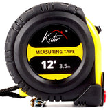 12 Foot Measuring Tape Measure by Kutir - Easy to Read Both Side Dual Ruler, Retractable, Heavy Duty, Magnetic Hook, Metric, Inches and Imperial kutir