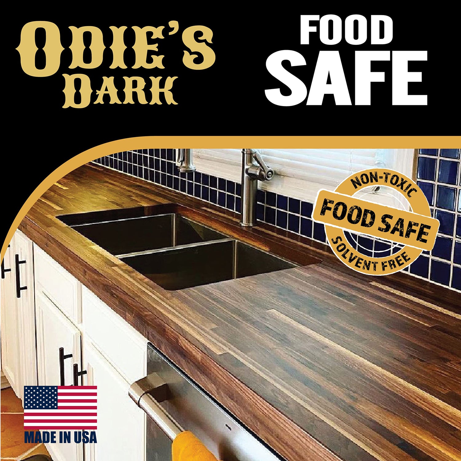 Odie’s Dark • Finish and Stabilizer for Wood • Darkens with Age • 9 Ounce Glass Jar • Food Safe and Solvent Free Non Toxic Finish with Amazing One ODIE'S
