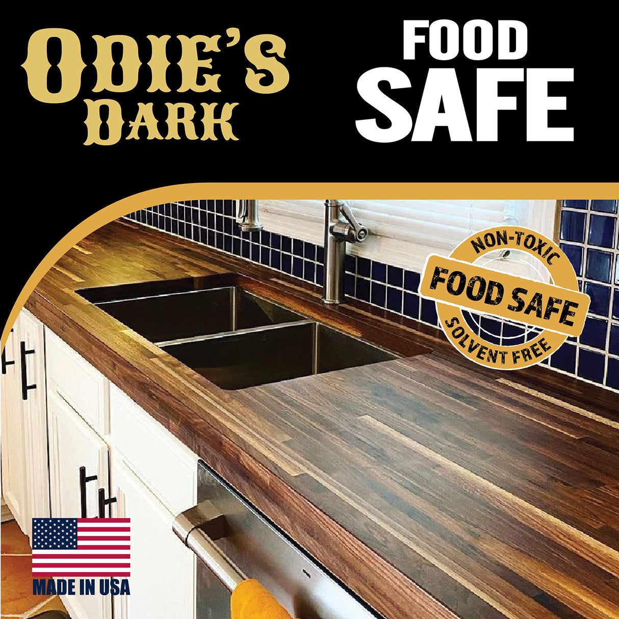 Odie’s Dark • Finish and Stabilizer for Wood • Darkens with Age • 9 Ounce Glass Jar • Food Safe and Solvent Free Non Toxic Finish with Amazing One ODIE'S