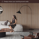 Bark & Bole Oak Luxury Wood Slat Veneer Wall Panel 94.49” x 12.6” Interior Sound Absorption Decor WVH