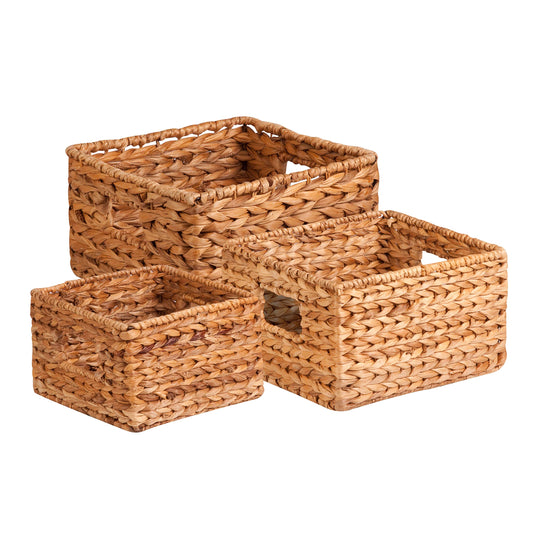 Honey-Can-Do STO-02882 Nesting Banana Leaf Baskets, Multisize, 3-Pack,Natural - WoodArtSupply