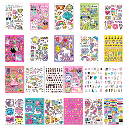 Just My Style 1500+ Stickers, Kawaii Y2K Sticker Book with Positivity Quotes, Sweet Treats, Unicorns, Fun Craft Stickers, for Girls Kids Teens Adults - WoodArtSupply