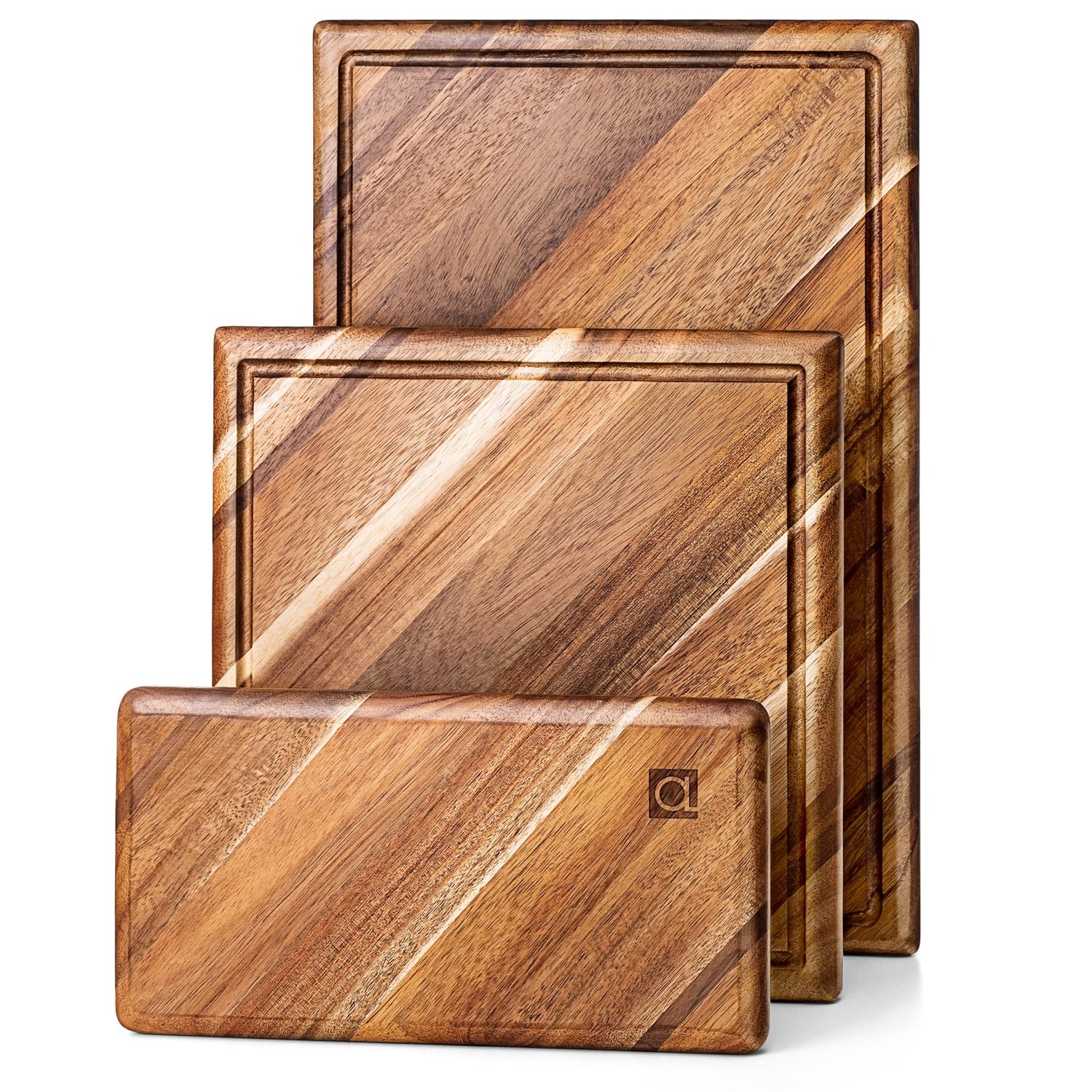 Chorus Wood Cutting Board Set with Juice Groove (3 Pieces) - Acacia Wood Kitchen Cutting Boards, Chopping Board for Meat (Butcher Block), Vegetables, Apace Living