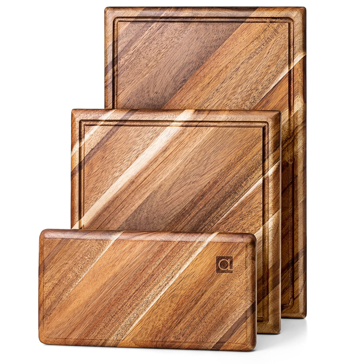 Chorus Wood Cutting Board Set with Juice Groove (3 Pieces) - Acacia Wood Kitchen Cutting Boards, Chopping Board for Meat (Butcher Block), Vegetables, Apace Living